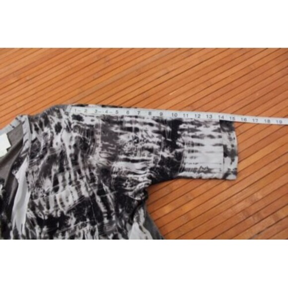 Line & Dot Sz M Pockets Silk Mix Media Crop Blouse Top - Picture 8 of 8